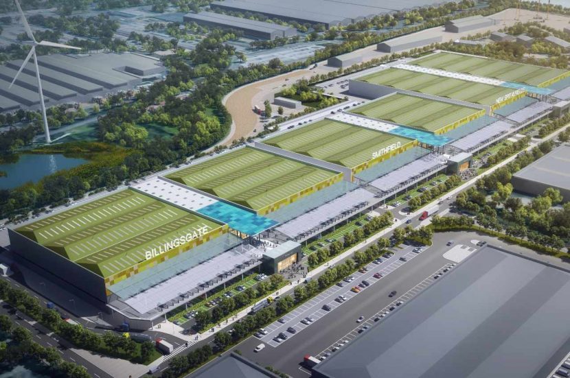 CGI of proposed london food market in Dagenham